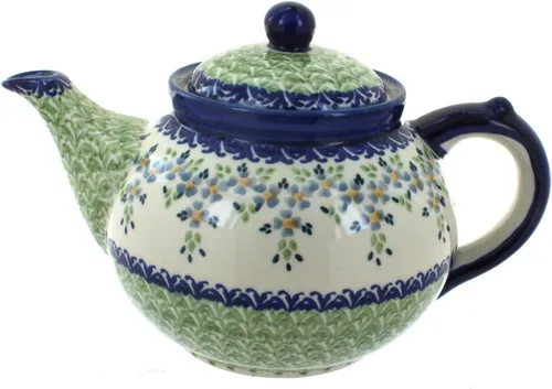 Miniatura 9 de Blue Rose Polish Pottery - Tetera de Flor de Durazno Amarillo - Capacidad de 5 Tazas - Servidor de Café y Té de Cerámica Polaca Pintado a Mano