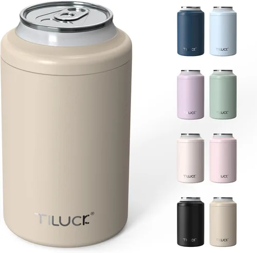 Miniatura 27 de TILUCK Enfriador de Latas Delgadas para Cerveza Delgada y Seltzer Duro, Acero Inoxidable, Acero Inoxidable Aislado de Doble Pared para Latas Cactus