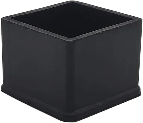 Flyshop Tapas cuadradas de goma antideslizantes para patas de silla, protectores de suelo para muebles, 1-3/8 pulgadas x 1-3/8 pulgadas, color negro