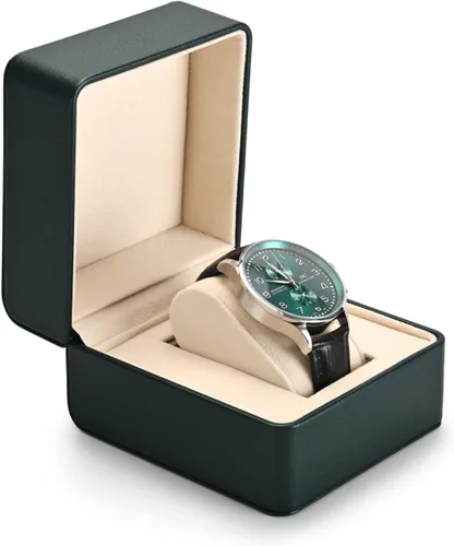 Miniatura 8 de Caja de regalo de reloj de cuero PU negro Premium Caja de almacenamiento de reloj individual con caja de reloj de pulsera de almohada extraíble