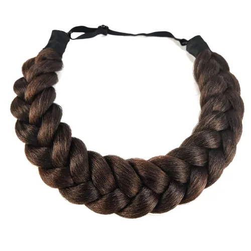 Miniatura 2 de Diadema trenzada de 3 hebras de pelo sintético trenzado grueso grueso grueso elástico diadema ropa señoras belleza