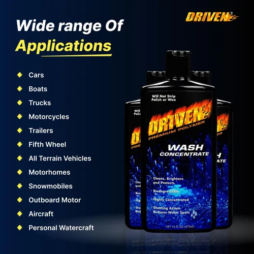 Miniatura 6 de DRIVEN Concentrado de lavado para acabados automotrices y marinos sin pelar el esmalte o la cera – Polímero premium – Limpia, ilumina y protege
