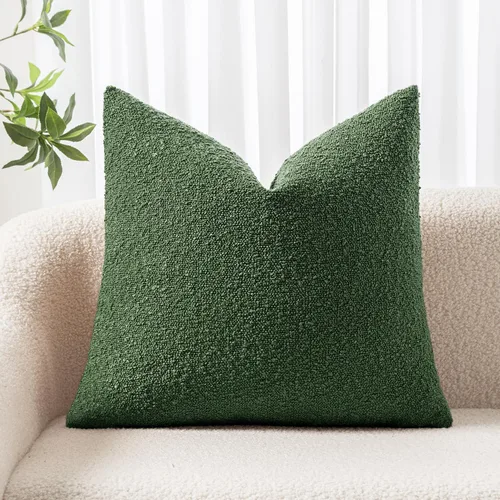 Paquete de 1 Funda de Cojín Decorativo Funda de Almohada con Textura Bouclé Cuadrada para Sofá Cojín Decoración del Hogar para Sala de Estar Funda