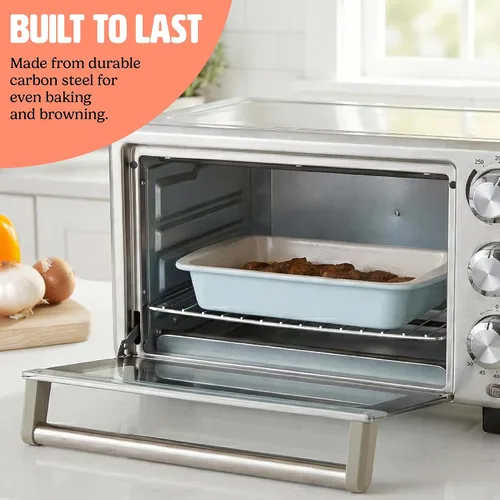 Miniatura 3 de Tasty Juego de Horneado Antiadherente para Horno Tostador Incluye Molde para Pastel, Bandeja para Horno, Rejilla, Utensilios de Acero al Carbono