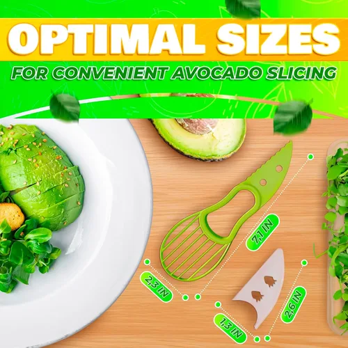 Miniatura 2 de Herramienta de corte de aguacate 3 en 1 – Cortador de plástico de grado alimenticio, pelador y removedor de pozos para cortar fácilmente, recoger