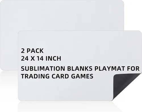 Miniatura 7 de Yexiya 4 piezas de tapetes para juegos de cartas de 14 x 24 pulgadas, tapetes de sublimación en blanco, tapetes para cartas lisas