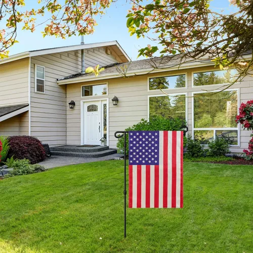 Miniatura 4 de URSKYTOUS Bandera de jardín americana pequeña bandera americana de doble cara de 12 x 18 pulgadas, resistente a la intemperie, banderas patrióticas