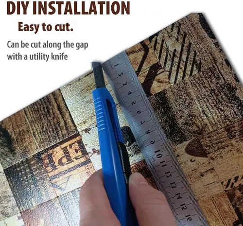 Miniatura 4 de 10 calcomanías de pared de mosaico compuesto de aluminio, impermeables, resistentes al calor, fáciles de cortar, baño/sala de estar/cocina