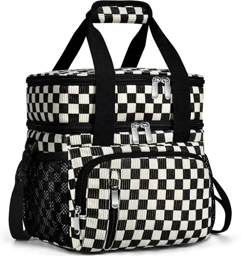 Miniatura 21 de Lonchera para Hombres, Bolsa de Almuerzo con Doble Aislamiento Reutilizable a Prueba de Fugas Bolsa Refrigeradora Portátil Bolsa de Comida para Negro