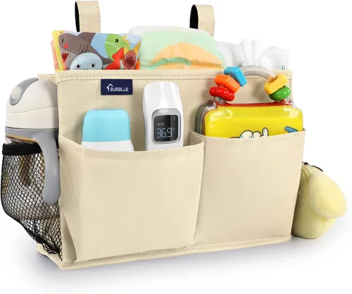 Miniatura 49 de Surblue Caddy Organizador colgante, Bolsa de almacenamiento para cabecera para literas y camas de hospital, Azul Turquesa, L R-Teal