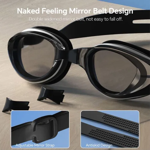 Miniatura 5 de Gafas de natación para miopía, polarizadas, antivaho, sin fugas, para mujeres, hombres, niños y adultos Negro (Smoke Black)