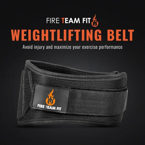 Miniatura 2 de Cinturón para levantamiento de pesas Fire Team Fit, para hombres y mujeres, de 6 pulgadas, soporte de espalda para fisicoculturismo y fitness, ideal
