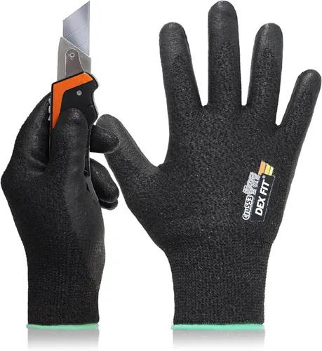 Miniatura 9 de DEX FIT Guantes resistentes a cortes nivel 5 Cru553, ajuste elástico cómodo 3D, agarre de potencia, grado profesional, delgados, compatibles