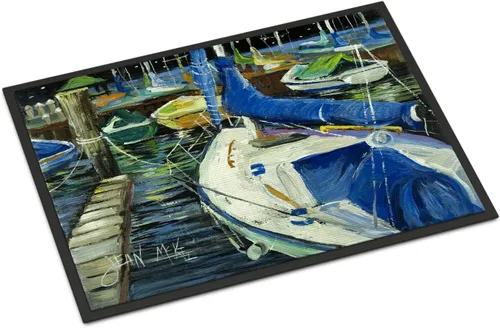 Miniatura 107 de Caroline's Treasures JMK1017JMAT - Tapete de caza de rana garza azul, 24 x 36 pulgadas, tapete para puerta delantera, interior y exterior