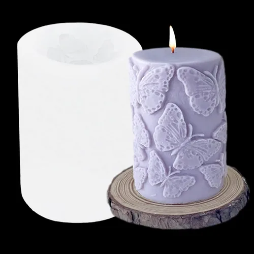 Moldes de vela de pilar, moldes de vela de silicona 3D, molde en forma de escultura en relieve, molde de fondant de diseño novedoso para hacer velas