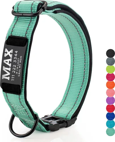 Miniatura 17 de ACTUALIZADO - Collares de perro personalizados y placa de identificación grabada, collar de perro de nailon reflectante, personalizable en 11