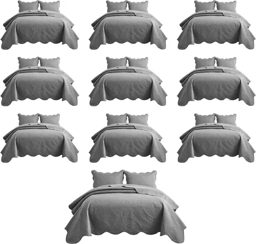 Miniatura 90 de IR Imperial Rooms Velvet Twin Quilt Bedspread Comforter Bedding Set 2 Pcs Diamond Pattern - (68"x86") Bedspread Coverlet + 1 Pillow Shams