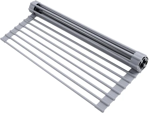 Miniatura 9 de Ohuhu Escurreplatos Enrollables, 16.5" L x 13" A Escurridor de Platos Sobre el Fregadero Estante de Secado Organizador de Fregadero de Cocina