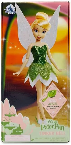 Miniatura 9 de Disney Store Muñeca Clásica Oficial de Disney Princess (Campanita de Peter Pan), 11 Pulgadas, Incluye Cepillo con Detalles Moldeados, Juguete