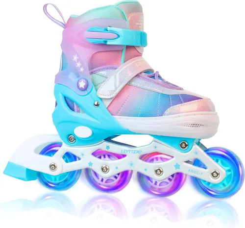 Miniatura 7 de Patines en línea ajustables para niños, niñas y adultos, patines con todas las ruedas que se iluminan para exteriores, para principiantes, jóvenes