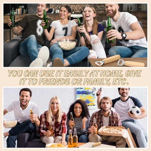 Miniatura 5 de Lounsweer Abrebotellas de vino de madera, 30 piezas, abridor de botellas de acero inoxidable, de mano, resistente, abrebotellas, sidra, grabado