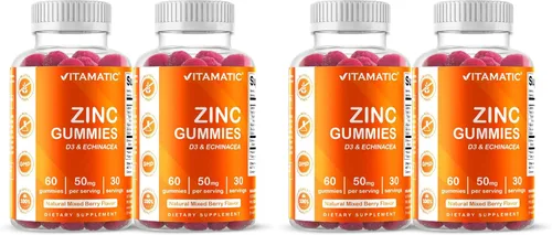 Miniatura 10 de Vitamatic Gomitas de zinc de 50 mg - 60 gomitas veganas - Sin gluten - Paquete de 2