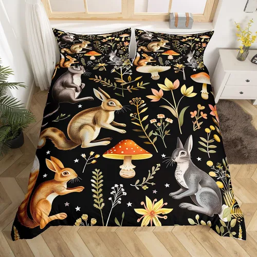 Miniatura 17 de Funda de edredón de hongos salvajes, acuarela, decoración de plantas naturales para exteriores, juegos de ropa de cama para niños, adolescentes