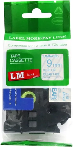 Miniatura 34 de Cinta LM - Brother PT-1010 3/8 pulgadas (0.354 in 0.35 laminadas) Negro sobre transparente compatible con TZe P-Touch Cinta para rotuladora Brother