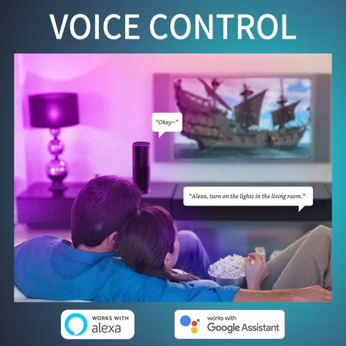 Miniatura 4 de ANWIO Bombillas inteligentes de 8.5 W (reemplazo de 60 W) A19 E26 bombilla LED funciona con Alexa, Google Assistant, aplicación Smart Life