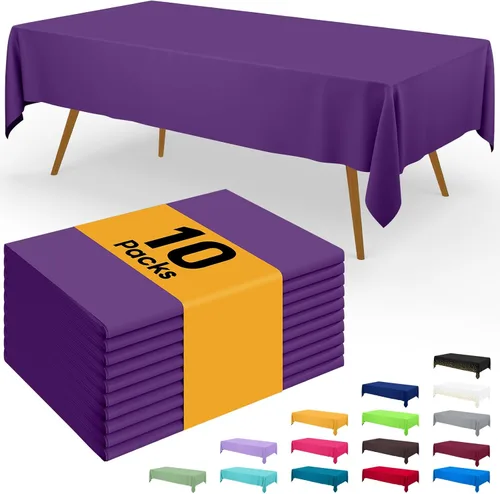 Miniatura 133 de Smiry - Juego de 6 manteles desechables, 54 x 78 pulgadas, manteles impermeables rectangulares para fiestas, cubierta de mesa de plástico