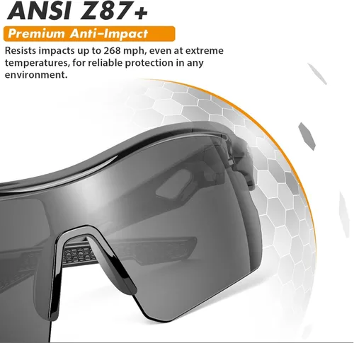 Miniatura 3 de Paquete de 6 lentes de seguridad, ANSI Z87.1+gafas protectoras UV, resistentes a los impactos y antiarañazos, para hombres y mujeres
