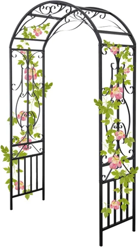 Miniatura 2 de Arco de jardín para exteriores, 86.6 pulgadas de alto x 44.1 pulgadas de ancho, enrejado de metal, plantas trepadoras para bodas, fiestas de césped
