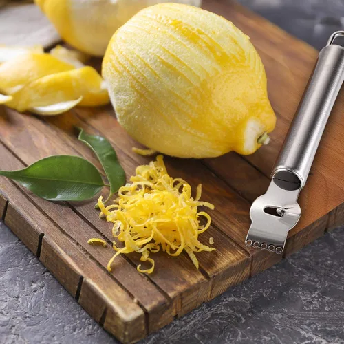 Miniatura 4 de Mudder 4 piezas de rallador de limón, pelador de naranja de acero inoxidable para cócteles, pelador de torsión de limón con cuchillo de canal