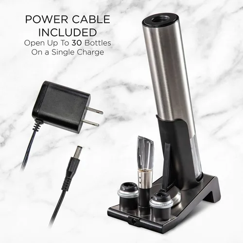 Miniatura 4 de Ivation Juego de regalo de vino 6 en 1: incluye abridor eléctrico de acero inoxidable, conservador al vacío, 2 tapones de corcho, cortador de papel