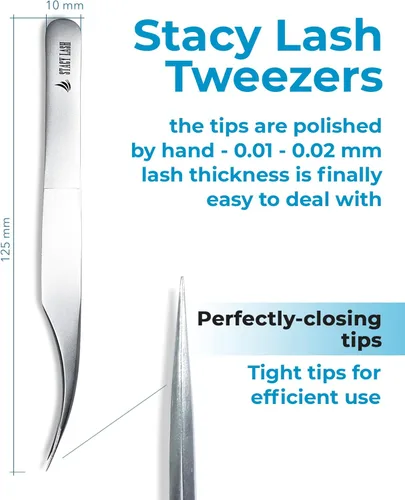Miniatura 2 de Stacy Lash STL-1 Pinzas de extensión de pestañas aislantes/Suministros para extensiones clásicas y pestañas postizas individuales/Herramienta