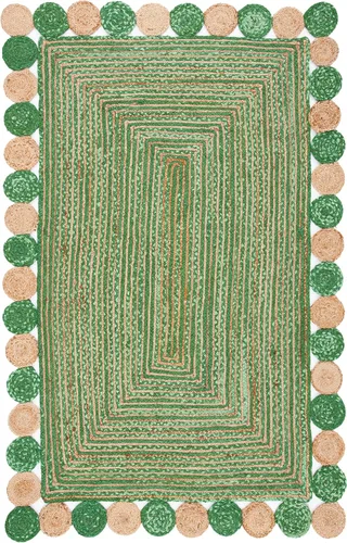 Miniatura 15 de SAFAVIEH Cape Cod Collection - Alfombra decorativa, 4 x 6 pies, beige y multicolor, hecha a mano de yute y algodón, trenzada estilo bohemio, ideal