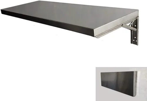 Mesa de acero inoxidable para colgar en la pared, mesa de trabajo para computadora portátil que ahorra espacio, mesa colgante plegable para estudio,