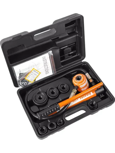 Miniatura 5 de AMZCNC Kit de herramientas de destornillador hidráulico de 8 toneladas de 1/2 a 2 pulgadas, juego de cortador de orificio de conducto eléctrico, kit