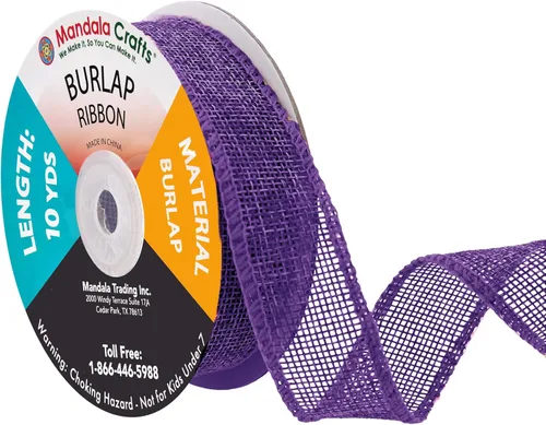 Miniatura 40 de Mandala Crafts Cinta de arpillera verde con alambre para corona, cinta de arpillera con alambre verde rústico de yute natural, 1 pulgada de ancho
