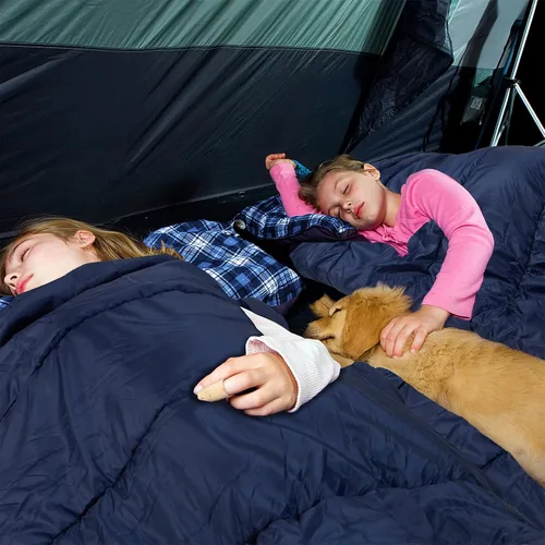 Miniatura 8 de Saco de dormir doble de Agemore de franela de algodón para acampar, hacer mochilero o senderismo. Saco de dormir impermeable de tamaño Queen para 2