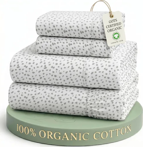 Miniatura 44 de Lane Linen Sábanas de cama tamaño Queen, juego de sábanas 100 % algodón orgánico, sábanas refrescantes suaves tamaño Queen, juego de sábanas Queen