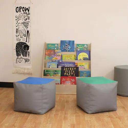 Miniatura 5 de FDP SoftScape Pufs cuadrados de 14 pulgadas para niños, otomano decorativo multiusos, asiento o reposapiés, ideal para espacios pequeños, sala