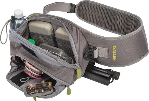 Miniatura 8 de Allen Company Cedar Creek Fly Fishing Sling Pack - Fits up to 4 Tackle/Fly Boxes and Other Accessories - Gray/Lime and Olive Green