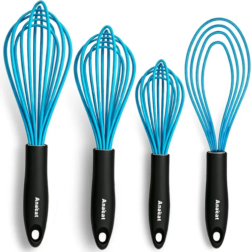 Miniatura 20 de Anaeat Mini batidores de alambre, juego de 2 batidores portátiles de acero inoxidable para cocina y batidor de huevos con alambre grueso, globo 2