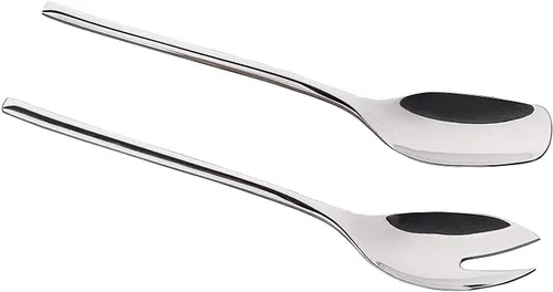 Miniatura 9 de IMEEA Juego de servidores de ensalada de acero inoxidable 18/10, cuchara y tenedor de 10 pulgadas, utensilios para servir ensaladas