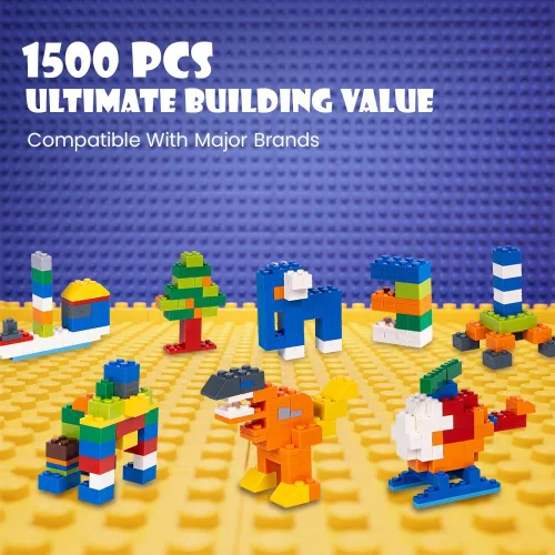 Miniatura 3 de Lekebaby Juego clásico de ladrillos de construcción de 1500 piezas para niños, juego creativo, compatible con todas las principales marcas, juguete