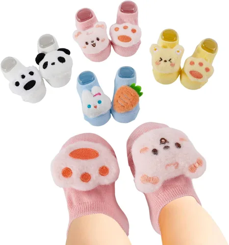 Miniatura 13 de Calcetines de algodón con agarre antideslizante para bebés, bebés, niñas, regalos para niñas