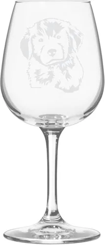 Miniatura 445 de Copa de vino de 12.75 onzas con diseño de perro grabado