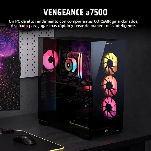 Miniatura 2 de Corsair Vengeance a7500 PC para juegos – Enfriamiento líquido AMD Ryzen™ 7 9800X3D CPU – GPU AMD® Radeon RX 9070XT – 32GB de memoria Vengeance RGB