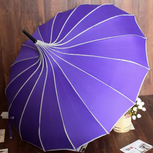 Miniatura 3 de Sombrilla parasol estilo techo de pagoda VIVISKY (TM) a la antigua, de ingenio, Púrpura